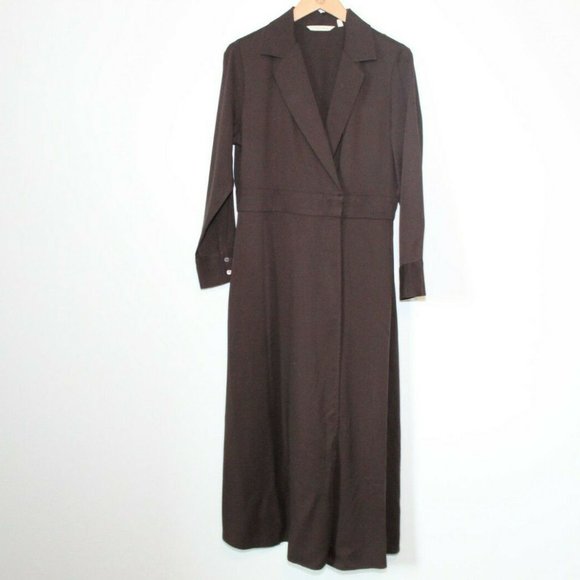 Soft Surroundings Quintessa Tencel Maxi Dress Brown Size PM Medium Petite H12691 - Picture 2 of 11